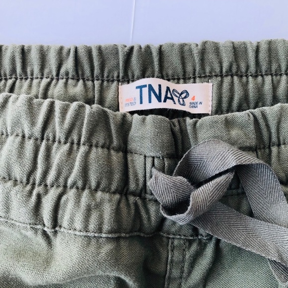 TNA - olive green pants with elastic waist and cuffs size S - Picture 4 of 7